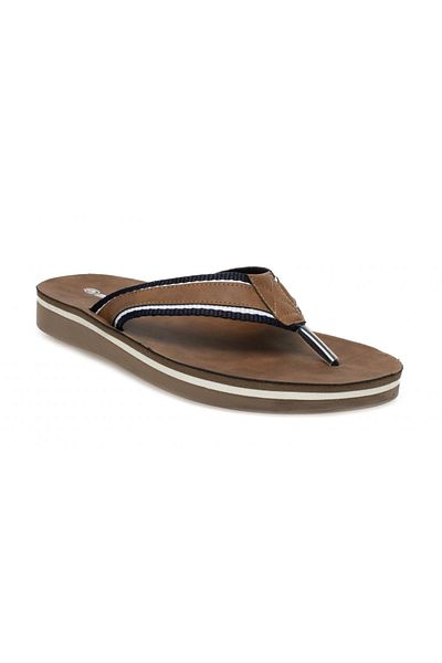 Muya 33405 Faux Flip Flops Tan Men's Slippers