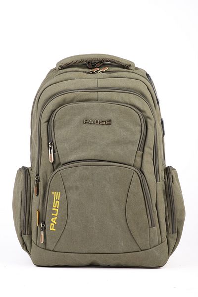 BENOX Canvas Fabric Backpack and Travel Bag with USB and Type C Port