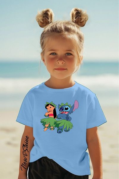 New Shine 1 tricou este un cadou pentru achiziții de 6 și mai sus în coș - Tricou pentru copii oversize cu imprimeu Lilo și Stitch