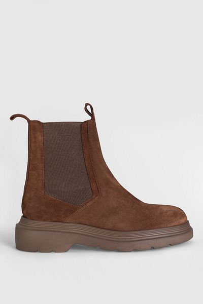 Lufian Ανδρικές δερμάτινες μπότες Nelson - Camel Hair Detailed