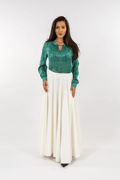Gorgeaux Turquoise Blouse and White Skirt Mariana Set - 5XL(50)