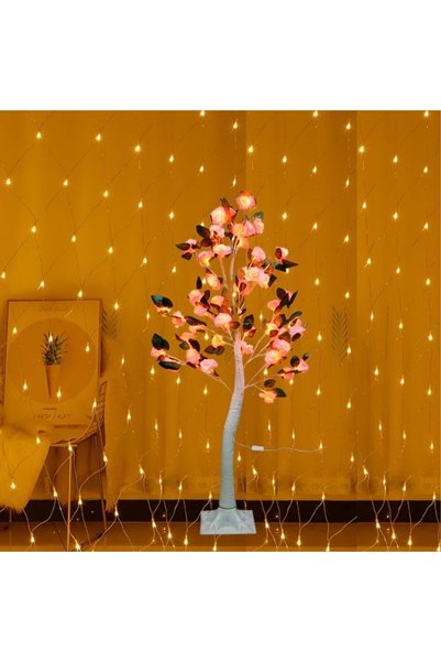 Livava Led Lighted Rose Flower Table Lamp, Pink, 120X120