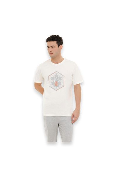 lumberjack Ανδρικό T-Shirt 4M Ml Wood 11Urb343-067 4Fx Cream