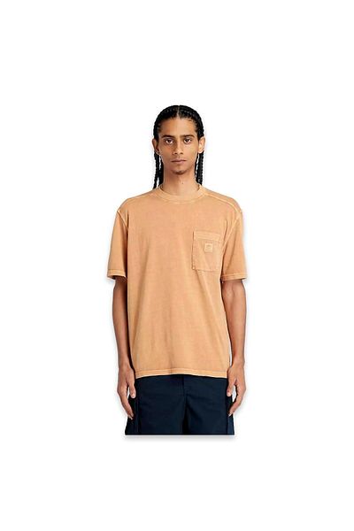 Timberland Tb0A5Vdh Garment Dye Chesttee Brown Men's T-Shirt