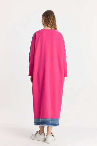 SUMEF Rochie oversize cu piese din denim-Roz