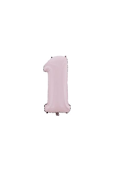 kidspartim 1 Number Matte Pink Foil Balloon 26 Inch 66 cm