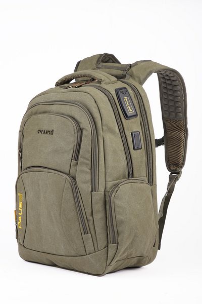 BENOX Canvas Fabric Backpack and Travel Bag with USB and Type C Port