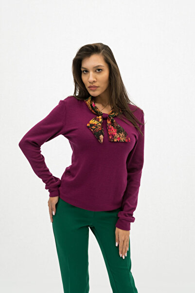 Gorgeaux Fuchsia Blouse and Green Pants Set Ina - 3XL(46)