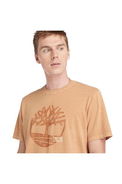 Timberland Ανδρικό T-shirt Tb0a5uek Garmentdyegraphictee Brown