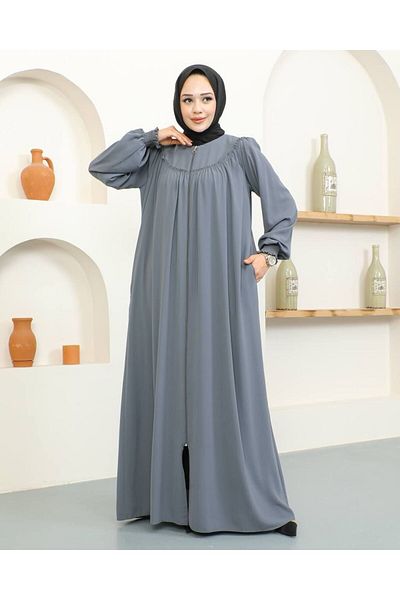 ECESSAMODAM Gathered Medina Silk Ferace with Gipeli Robe and Sleeves