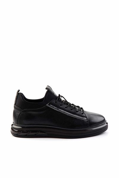 Bambi Black Floater Genuine Leather Men's Sneakers E 01585756540