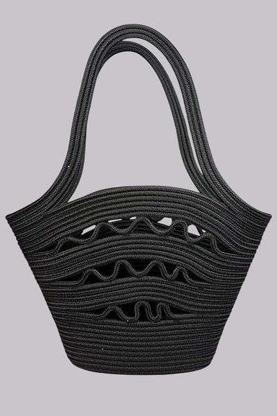 MaVaux Τσάντα παραλίας με μοτίβο Cista Wicker Look
