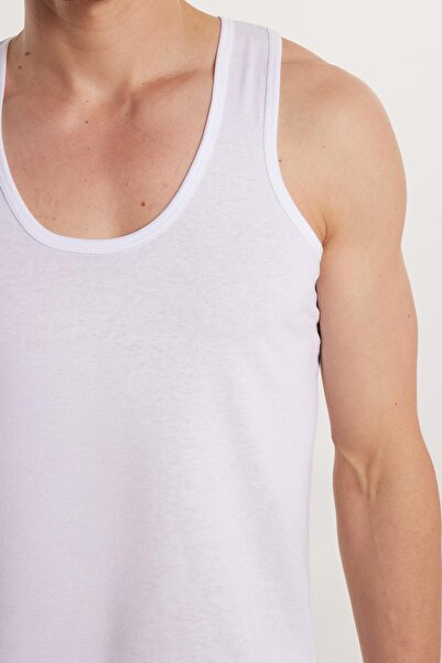 Tudors 6 Adet Compact Penye Beyaz Erkek Atlet %100 Pamuk Standart Fit Normal Kesim 6'lı Paket