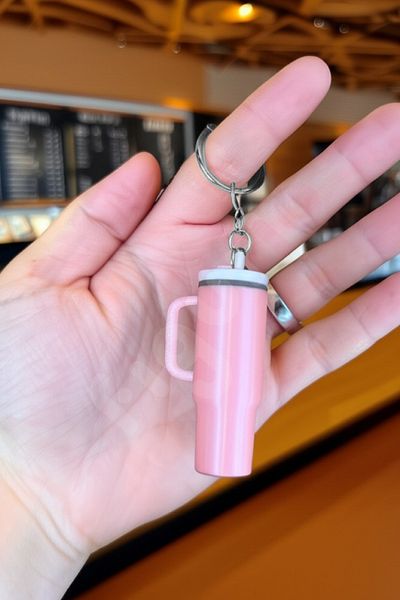 figurio Pink Thermos and Keychain