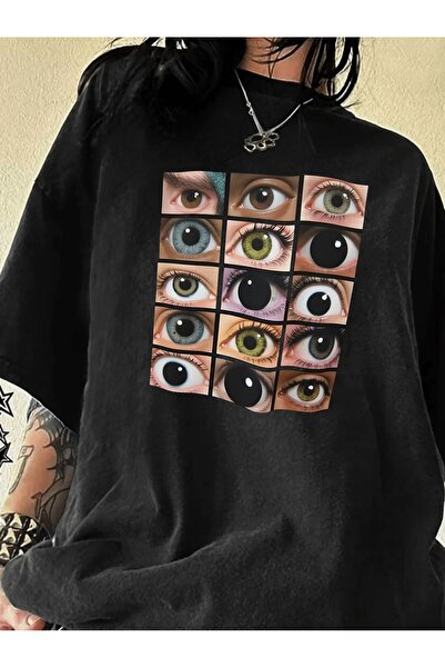 LAND MODA Μαύρο μπλουζάκι με φαρδιά εφαρμογή και στρογγυλή λαιμόκοψη για γυνα...