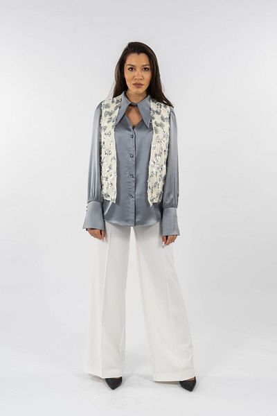 Gorgeaux Adriana Blouse, Pants and Vest Set - M(38)