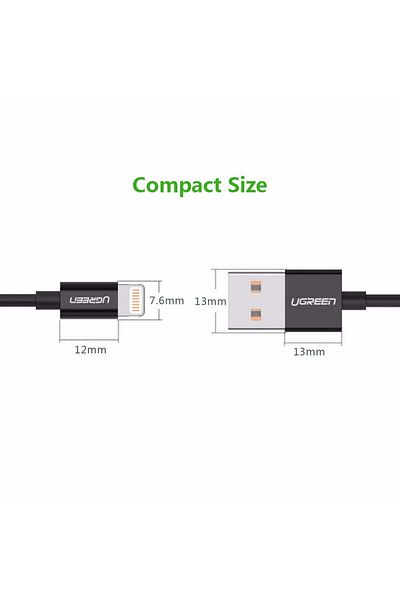 Ugreen MFI-Certified USB-A To Lightning Charging Cable, 2 Meter Fast Charging Cable, Black