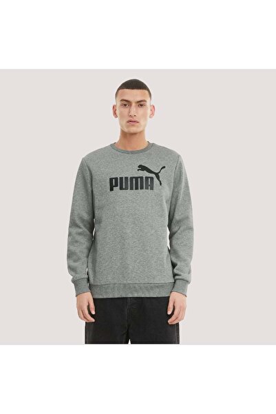 Puma Ess Big Logo Crew 24K Erkek Sweatshirt - Gri - S