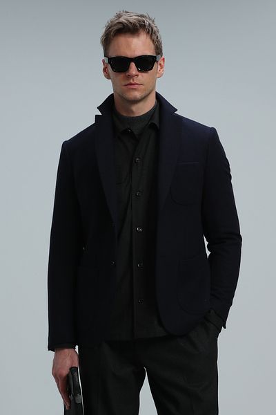 Lufian Haly Sports Men's Blazer Jacket Slim Fit Navy Blue