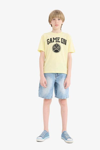 DeFacto Boy's Crew Neck Printed Short Sleeve T-Shirt F0182A825Sm