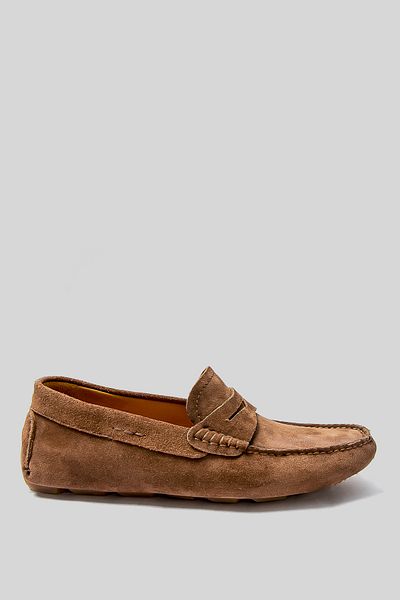 Lufian Stroll Suede Loafer Shoes Brown