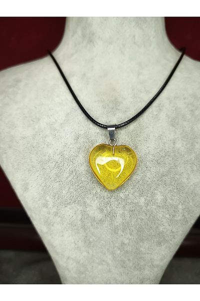 Mos Tespih Leather Drawstring Citrine Stone Natural Stone Necklace