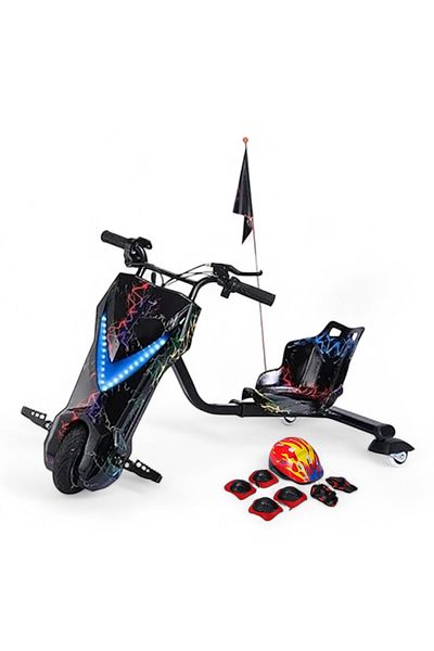 IQTENA Drifting Electric Scooter Big Electric Drift Scooter 36V for Kids - With Helmet Pad Set