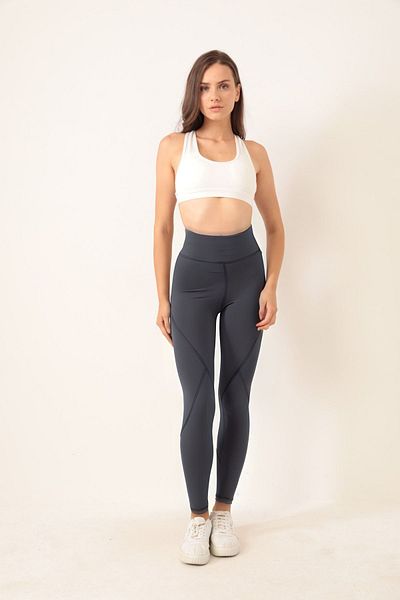 Warasiva Jambiere sport pentru femei cu talie înaltă și strânse Karyoka cusute afumate - respirabile, textura moale, extra elastice
