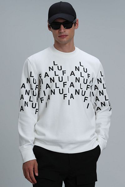Lufian Ανδρικό φούτερ Rose Off White