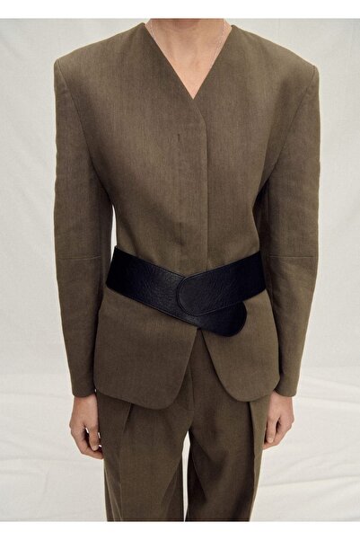 MANGO Woman Блейзър от безшевен лен