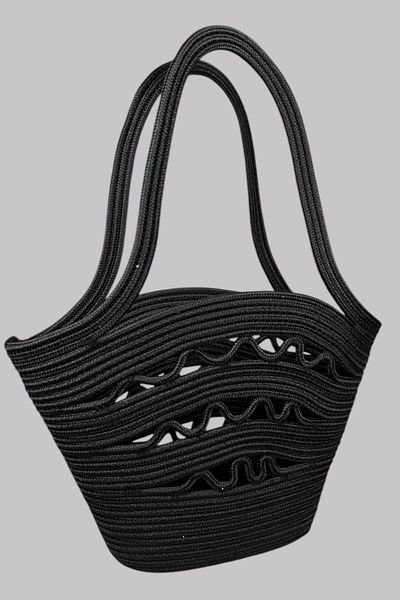 MaVaux Τσάντα παραλίας με μοτίβο Cista Wicker Look