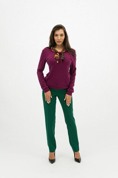Gorgeaux Fuchsia Blouse and Green Pants Set Ina - 3XL(46)