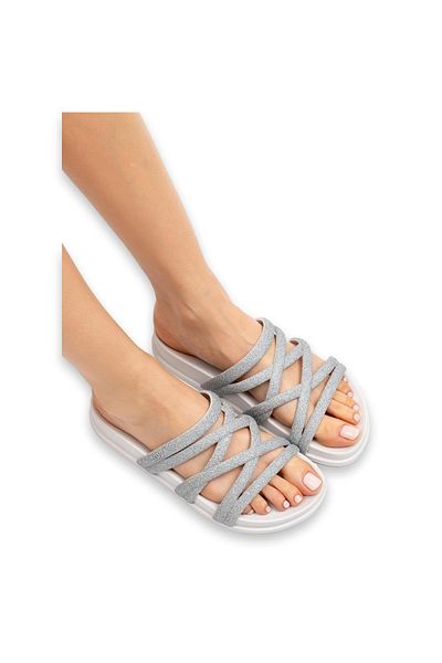 ZAXY Dd0220 Shine Ad Vegan Silver Women's Slippers