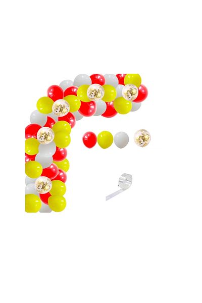 Generic ديكورات حفلات بالونات حمراء وذهبية وفضية 34 قطعة 12 بوصة