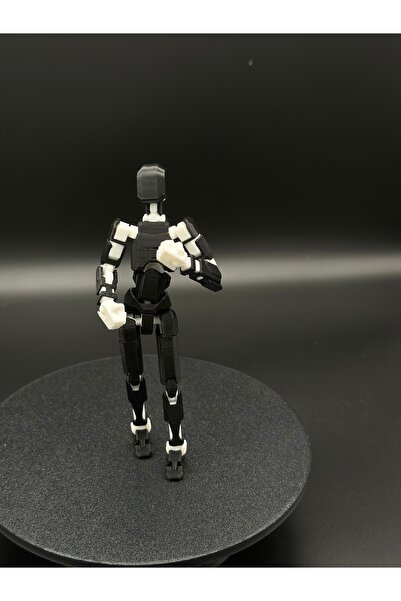 Home Aksiyon Robot Figürü 3D Baskı-Siyah / Beyaz