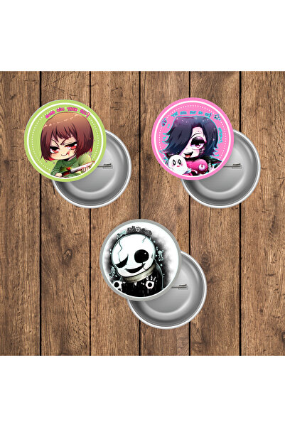 mertfigur Undertale Anime Buton Rozet Seti (44mm)