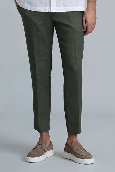 Lufian Ανδρικό παντελόνι Chino Green Slim Fit Karl Sports