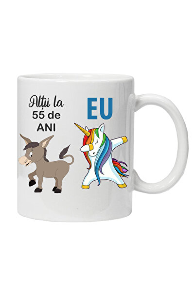 OEM Cana albă personalizată „Alții la 55 de ani”, INOVATIX. 330 ml