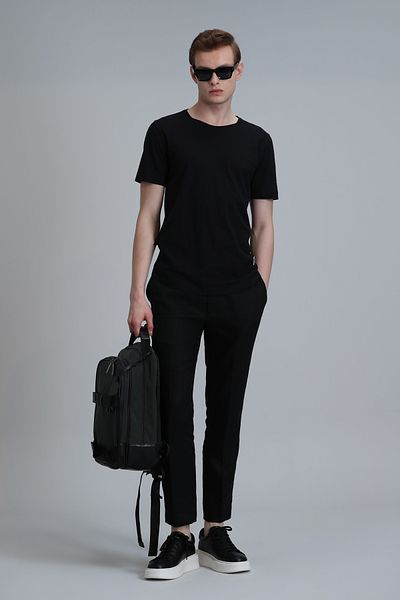 Lufian Ανδρικό Basic Μαύρο T-Shirt - Junya