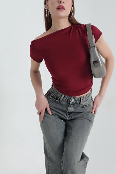 NATUFIAN STORE Tricou de damă din lycra cu șnur slim fit Sandy bluză