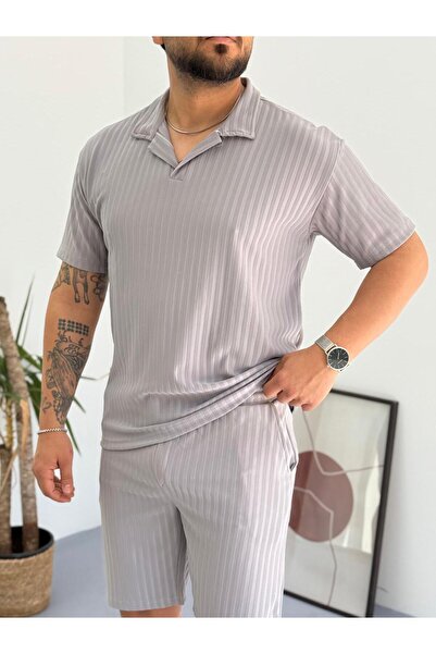 Combineman35 Ανδρικό μπλουζάκι με γιακά πόλο από ύφασμα Lycra με ραβδώσεις