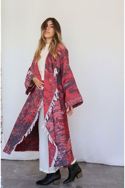 Su Koleksiyon PALETTE COTTON WOVEN BOHO STYLE CARDIGAN