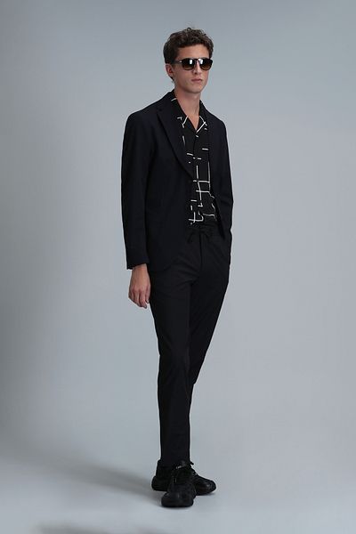 Lufian Ανδρικό μπουφάν Mex Sports Slim Fit Μαύρο