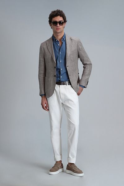 Lufian Luta Sports - Men's Brown Slim Fit Blazer Jacket