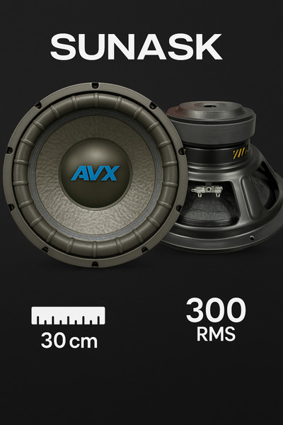 SUNASK Axv 30 Cm 1000 Watt 300 Rms Subwoofer Bass Spl Körük Bass Oto Hoparlör Kabinsiz
