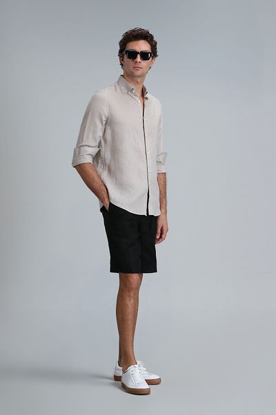 Lufian Μαύρο Slim Fit Peler Sports Ανδρικό σορτς Chino