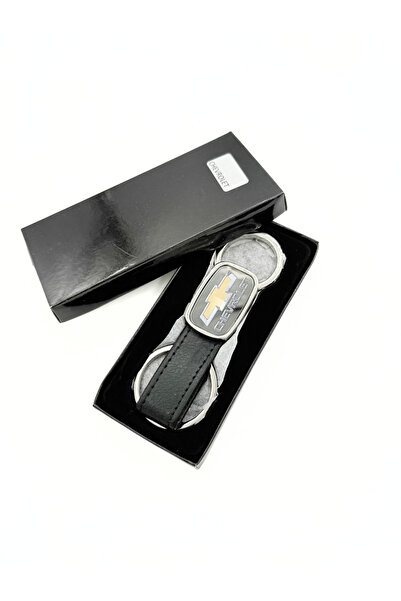 platin hediyelik Chevrolet Logo Leather / Steel Keychain, Steel Keychain