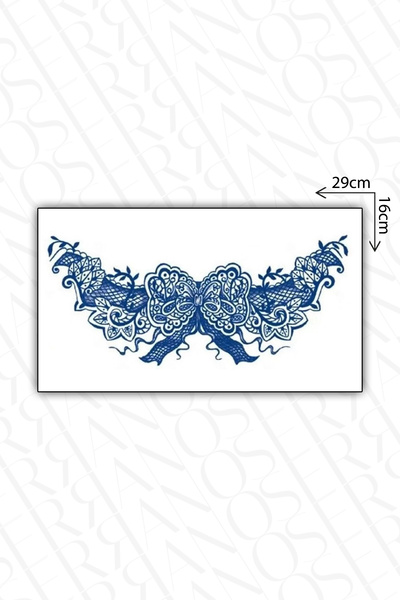 SERRANO 30 Gün / 1 Ay Kalıcı Jartiyer, Göğüs Arası, Sternum Dövme Tattoo - 12 Saat Sonra Kararır