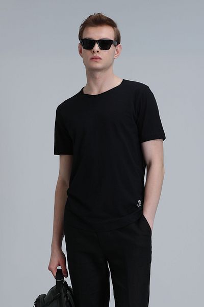 Lufian Ανδρικό Basic Μαύρο T-Shirt - Junya