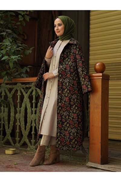 Gestuel Design Çiçek Desenli Goblen Trençkot